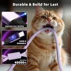 3Packs 4FT Multi Charging Cable with 2 USB-C/IP Port, Purple Charging Cords for Multiple Devices, USB C Splitter Cable, Multiple Charger Cord Travel Car Charger for iPhone17-8, Androids iPad and More