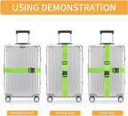BILIONE 4 Pack Luggage Straps 79" Long Belts Keep Suitcase Secure While Traveling, TSA Approved Add a Bag Premium Accessory for Travel Bag Closure (4 Pcs Black)