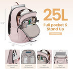 LOVEVOOK Mens Backpack with Giant Tumbler Holder Pocket,15.6 Inch Everyday Laptop Backpack Commuter Travel Work Computer Bag for Women,Waterproof Hiking College Teacher Back Pack Casual Daypack,Khaki