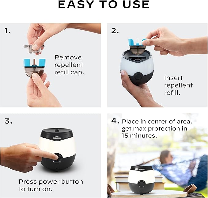 Thermacell E-Series Rechargeable Mosquito Repeller with 20’ Mosquito Protection Zone; Bug Spray Alternative; Scent Free