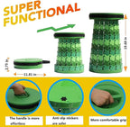 ALEVMOOM Upgraded 19.7" Portable Collapsible Folding Stool Retractable Telescoping Foldable Stool for Adults Heavy Duty Camping Sturdy with Max Load Capacity 1000lbs for Outdoor Fishing Hiking BBQ