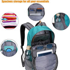 G4Free 35L Hiking Backpack Water Resistant Outdoor Sports Travel Daypack Lightweight with Rain Cover for Women Men (Peacock Green)