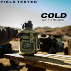 Iron Infidel Battle Bottle - Half Gallon Insulated Water Bottle with Paracord Handle, Large 64 oz Stainless Steel Water Jug with Rugged, Removable Sleeve for Keys, Wallet & Phone (Gangrene 2L)