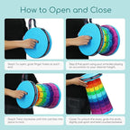 Upgraded Portable Foldable Stool,Folding Camp Stool,Lightweight Sturdy 400lbs Load Capacity Collapsible seat Height Adjustable for Fishing Hiking Picnic Hunting Party BBQ Indoor (Rainbow)