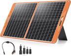 60W Portable Solar Panel for Power Station, 19.8V Foldable Solar Charger with DC/XT60/Anderson Cable & QC3.0 USB Outputs, 23% High Efficiency IP65 Waterproof 2 Kickstands for Outdoor Camping RV Trip