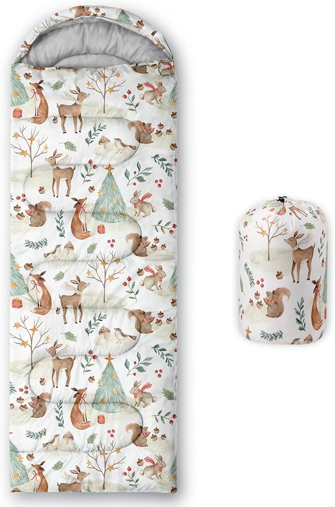 QOOMO Camping Sleeping Bags,3 Season Warm & Cool Weather,Lightweight,Waterproof Sleeping Bags for Adults & Kids,Traveling,and Outdoors,Camping Gear Equipment