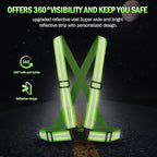 Reflective Vest Running Gear,Reflective Straps Safety Vest High Visible Vest for Night Running,Cycling,Motorcycle,Walking Vest 2Pack