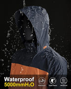 33,000ft Packable Rain Jacket Men's Lightweight Waterproof Rain Shell Jacket Raincoat with Hood for Golf Cycling Windbreaker