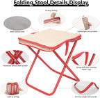 Camping Stool 12 Inch Portable Folding Stool with Carry Bag Weight Load 220lbs Portable Stool for Camping Fishing Hiking BBQ White