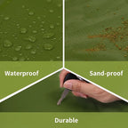 Frelaxy Pocket Picnic Blanket, Waterproof Sandproof Beach Mat, Compact Camping Tarp for Festivals, Hiking, Travel, Outdoor Recreation (Army Green, 57'' x 71'')