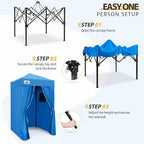 EAGLE PEAK Flex Ultra Compact 4x4 Pop-up Canopy, Sun Shelter, Changing Room, Portable Privacy Canopy Cabana for Pool, Fashion Photoshoots, or Camping, Light Blue