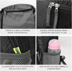 INOXTO 20L Lightweight Hiking Backpack Small Foldable Hiking Daypack for Outdoor Hiking Travel Camping (Black)