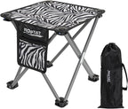 Roptat Camping Stool,Portable Folding Compact Lightweight Stool Seat for Camping Fishing Hiking Gardening Outdoor Walking Backpacking Travelling and Beach with Carry Bag (Zebra)