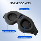 Cotton Sleep Mask, 100% Blockout Eye Mask, 3D Sleep Mask for Zero Eye Pressure, Cotton Comfort for Men and Women Travel/Sleeping