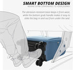 Verage Underseat Carry On Luggage with Wheels & USB Port,14 inch Coast Blue Wheeled Spinner Bag Carry-on Luggages for Airlines, Lightweight Suitcase Men Women, Pilots and Crew