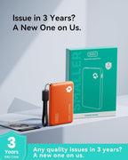 INIU Portable Charger, Ultra Slim 10000mAh 45W PD Power Bank, Fast Charging Mini Battery Pack, Travel Trip Ship Essential Accessories for College Students Travelers Teen Boys Girls, Orange