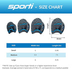 𝗦𝗽𝗼𝗿𝘁𝗶 Power Swim Paddles for Lap Swimming - Adjustable Straps - Lap Swimming Gears - Hand Paddles for Adults & Kids