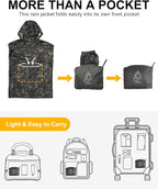 Outdoor Ventures Men's Rain Jacket Waterproof Lightweight Packable Rain Pullover for Hiking Golf Running