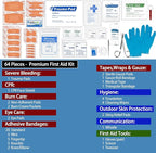 Mini First Aid Kit -Small Waterproof Hard Shell Medical Kit with Compartments for Camping, Hiking, Car, Home, Office, School - Vehicle & Outdoor Emergency Medical Kit (Red)