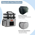 HSHRISH Lunch Box for Men, Women Double Deck Heavy Duty Large Insulated Tactical Lunch Bag Durable Cooler Bag With Shoulder Strap for Adults Work Picnic Road Trip (Grey,15L )