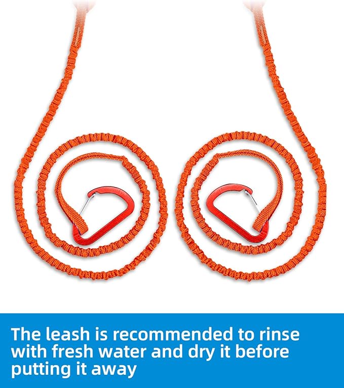 OCEANBROAD Kayak Paddle Leash Stretchable Strap Lanyard Rope for SUP Kayaking Boating Canoeing Fishing Pole Rod 4-7 Feet