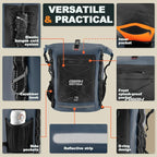 Waterproof Backpack Dry Bag 35L/55L/85L – Heavy Duty Roll-Top Hiking Backpack Sack Keeps Gear Dry for Travel, Kayaking, Boating, Camping, Rafting and Fishing