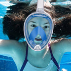 Full Face Snorkel Mask Adults with Dry Top System, Detachable Camera Mount, 180 Panoramic Anti-Fog Anti-Leak Diving Mask for Adult and Kids