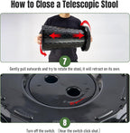 Upgraded Foldable Stool Thickened, Portable Collapsible Stool Retractable Stool for Fishing, Hiking Tours, BBQ, Parties, Outdoor Activities