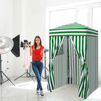 EAGLE PEAK Flex Ultra Compact 4x4 Pop-up Canopy, Sun Shelter, Changing Room, Portable Privacy Canopy Cabana for Pool, Fashion Photoshoots, or Camping, Green/White