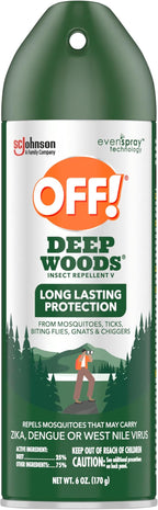 OFF! Deep Woods Insect Repellent Aerosol, Bug Spray with Long Lasting Protection from Mosquitoes and Ticks, 6 oz