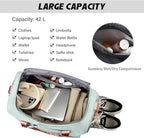 Eslcorri Gym Duffle Bag for Women Men, Sports Backpack with Wet & Shoe Compartment, Fitness Overnight Weekender Bag for Yoga, Swim, Travel (Style B, Pink)