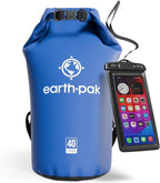 Earth Pak Waterproof Dry Bag - Roll Top Waterproof Backpack Sack Keeps Gear Dry for Kayak with Waterproof Phone Case
