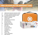 300Piece Portable First Aid Kit Refill Supplies for Car Mini Caming Emergency First Aid Kits Hiking Survival Essential for Outdoor Adventure Emergency Case, Orange 1st Aid