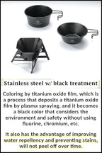 CAMPINGMOON Collapsible Coffee Dripper Pour Over Camping Outdoor 304 Stainless Steel Black BKCOF-01