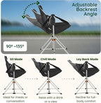 Hammock Camping Chair – Folding Swing Chair with Headrest & Cup Holder, 300 lbs Support, Breathable Mesh, Portable & Lightweight for Outdoor, Camping, Fishing, Patio & Travel