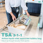 Wedama TSA Approved Toiletry Bag, 2 Pack Clear Makeup Bags with Handles, Quart Size PVC Clear Cosmetic Bags for Women and Men, Carry on Airport Airline Compliant Bag, Cyan Green