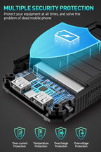 Power Bank,Solar Charger,36800mAh 5V3.1A QC 3.0 Dual 2 USB Port Built-in Powerful Flashlight IPX7(Black)