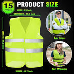 JaGely High Visibility Safety Vest Bulk Reflective Mesh Security Vest for Men Women Work Cycling Runner Neon