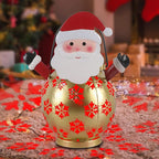 Santa Claus Solar Christmas Decorations with Decorative Hollow Snowflake Design Christmas Solar Lanterns Outdoor Waterproof for Hanging Ouside