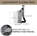 Anti Theft Crossbody Bags for Women Men, Multi-Pocket Shoulder Bag, Slim Sling Purse with 2 RFID Blocking Card (Right Shoulder-Viola)