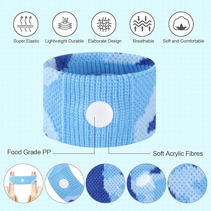 Motion Sickness Bands for Kids Cruise Travel Essentials Anti-Nausea Acupressure Wristband for Morning Car Sea Sickness Wristbands for Kids (2 Pairs Camo Purple)…