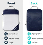 7 Set Compression Packing Cubes for Travel - Compressible, Lightweight, and Space-Saving Packing Cubes, Travel Essentials for Women, Navy