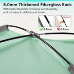 WhiteFang Beach Tent Anti-UV Portable Sun Shade Shelter for 3/4/6/8 Person, Extendable Floor with 3 Ventilating Mesh Windows Plus Carrying Bag, Stakes and Guy Lines