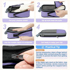 BAGAIL 4 Set/6 Set/8 Set Compression Packing Cubes Travel Accessories Expandable Packing Organizers (Half Mesh, 6-Lavender)