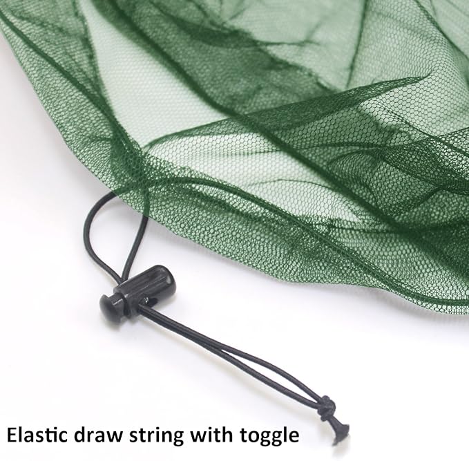 Anvin Mosquito Head Mesh Nets Gnat Face Netting for No See Ums Insects Bugs Gnats Biting Midges from Any Outdoor Activities, Works Over Most Hats (3pcs, Navy Green)