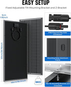 400 Watt Solar Panel, 25% High-Efficiency, 4PCS 100W Solar Panels, 18BB N-Type, Monocrystalline PV Modules, for RV, Marine, Rooftop, Farm and Off-Grid System