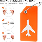 7 Pack Silicone Luggage Tag for Suitcases with Stainless Loop, TSA Approved, Privacy Protection Travel Essentials Bag Tags by Gostwo