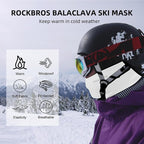 ROCKBROS Cold Weather Balaclava Ski Mask for Men Windproof Thermal Winter Scarf Mask Women Neck Warmer Hood for Cycling