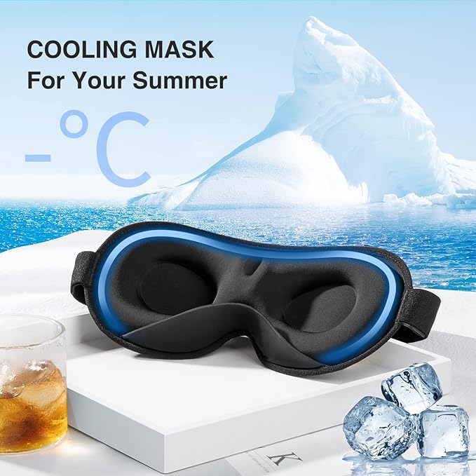 YFONG Weighted Sleep Mask, Women Men 3D Eye Mask Blocking Lights Sleeping Mask (4.2oz/120g), Pressure Relief Night Sleep Eye Mask with Adjustable Strap, Eye Cover Blindfold for Travel Nap Yoga, Purple