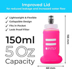 Soft Flask - Shrink As You Drink Soft Water Bottle for Hydration Pack - Folding Water Bottle Ideal for Running, Hiking, Cycling, Climbing & Rigorous Activity